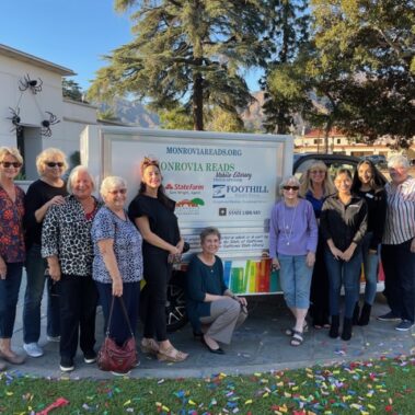 Monrovia Reads Board of Directors group picture in front of new van
