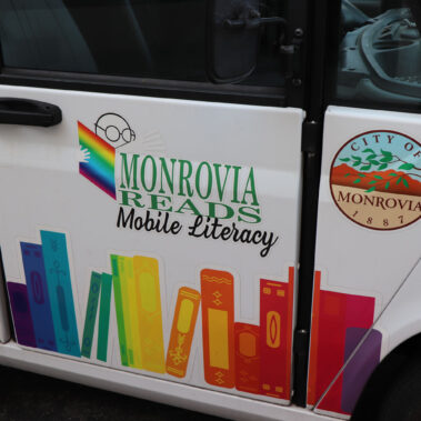 Monrovia Reads Van a close up view.