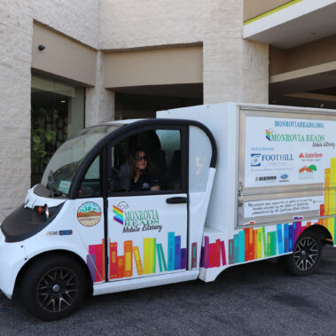 Monrovia Reads Van a side view.