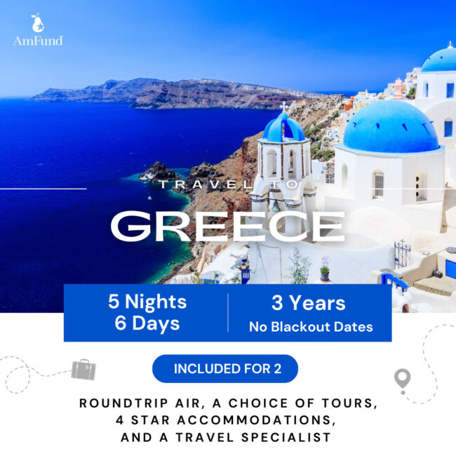 Aerial view of Greece over looking the ocean.