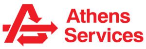 Athens Services red logo.