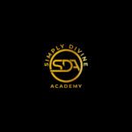 Simple Divine Academy black and gold logo.